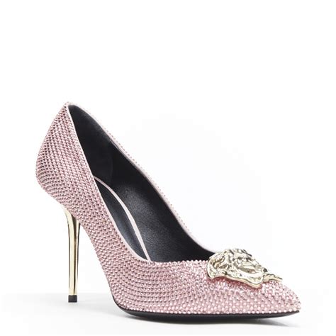 versace pink glitter heels|Versace heels price.